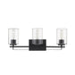 10" Black And Clear Metal Vanity Flush Mounted Sconce