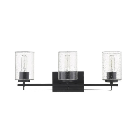 10" Black And Clear Metal Vanity Flush Mounted Sconce
