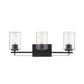 10" Black And Clear Metal Vanity Flush Mounted Sconce