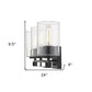10" Black And Clear Metal Vanity Flush Mounted Sconce