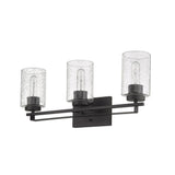 10" Black And Clear Metal Vanity Flush Mounted Sconce