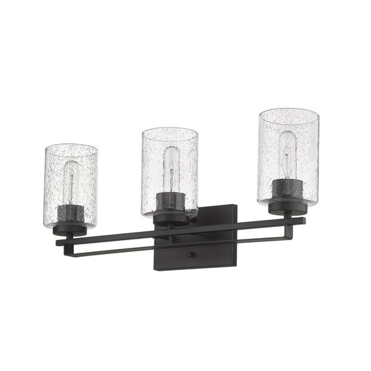 10" Black And Clear Metal Vanity Flush Mounted Sconce
