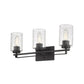 10" Black And Clear Metal Vanity Flush Mounted Sconce