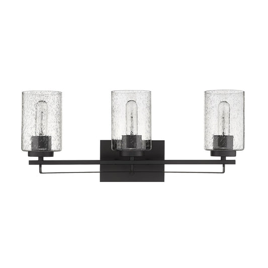 10" Black And Clear Metal Vanity Flush Mounted Sconce