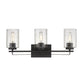 10" Black And Clear Metal Vanity Flush Mounted Sconce