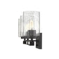 10" Black And Clear Metal Vanity Flush Mounted Sconce