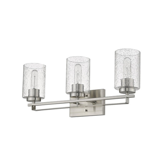 10" Clear And Silver Metal Vanity Flush Mounted Sconce