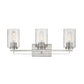 10" Clear And Silver Metal Vanity Flush Mounted Sconce