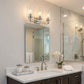 10" Clear And Silver Metal Vanity Flush Mounted Sconce
