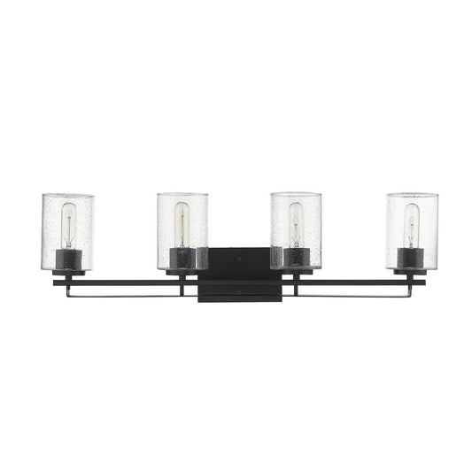 10" Black And Clear Metal Vanity Flush Mounted Sconce