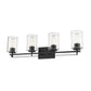 10" Black And Clear Metal Vanity Flush Mounted Sconce