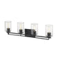 10" Black And Clear Metal Vanity Flush Mounted Sconce