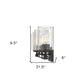 10" Black And Clear Metal and Glass Vanity Flush Mounted Sconce