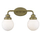 12" Brass And White Metal Vanity Flush Mounted Sconce