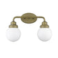 12" Brass And White Metal Vanity Flush Mounted Sconce