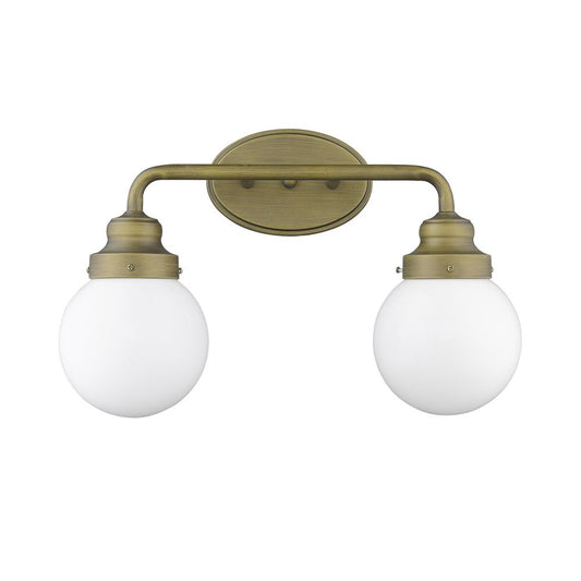 12" Brass And White Metal Vanity Flush Mounted Sconce
