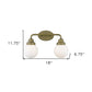 Two Light Gold Wall Sconce with Round Glass Shade