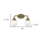 12" Brass And White Metal Vanity Flush Mounted Sconce