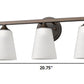 21" Bronze And White Metal and Glass Three Lights Flush Mounted Sconce