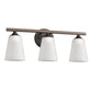 9" Bronze And White Metal and Glass Vanity Flush Mounted Sconce