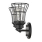 9" Black Metal Vanity Flush Mounted Sconce