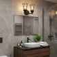 9" Black Metal Vanity Flush Mounted Sconce