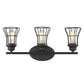 9" Black Metal Vanity Flush Mounted Sconce