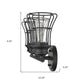 9" Black Metal Vanity Flush Mounted Sconce