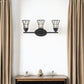 Three Light Matte Black Cage Wall Sconce