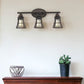 Three Light Bronze Cage Wall Light