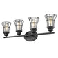 9" Black Metal Vanity Flush Mounted Sconce
