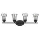9" Black Metal Vanity Flush Mounted Sconce