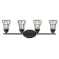 9" Black Metal Vanity Flush Mounted Sconce