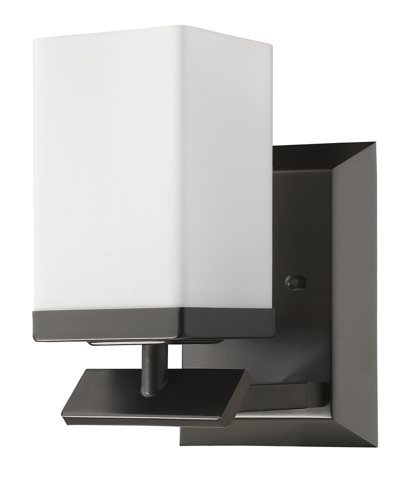 8" Black And White Metal Vanity Flush Mounted Sconce