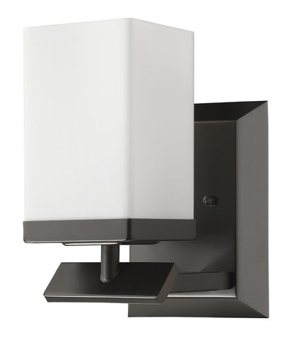 8" Black And White Metal Vanity Flush Mounted Sconce