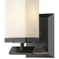 8" Black And White Metal Vanity Flush Mounted Sconce