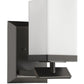 8" Black And White Metal Vanity Flush Mounted Sconce