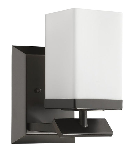 8" Black And White Metal Vanity Flush Mounted Sconce
