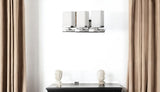 Three Light Silver Frosted Glass Wall Sconce