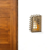 Light Gold Cage Wall Sconce