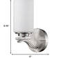 One Light Silver and Glass Wall Sconce