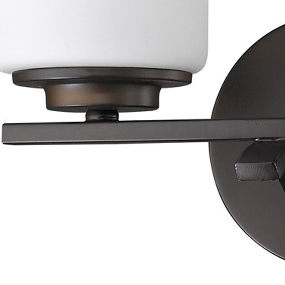 10" Black And White Metal Vanity Flush Mounted Sconce