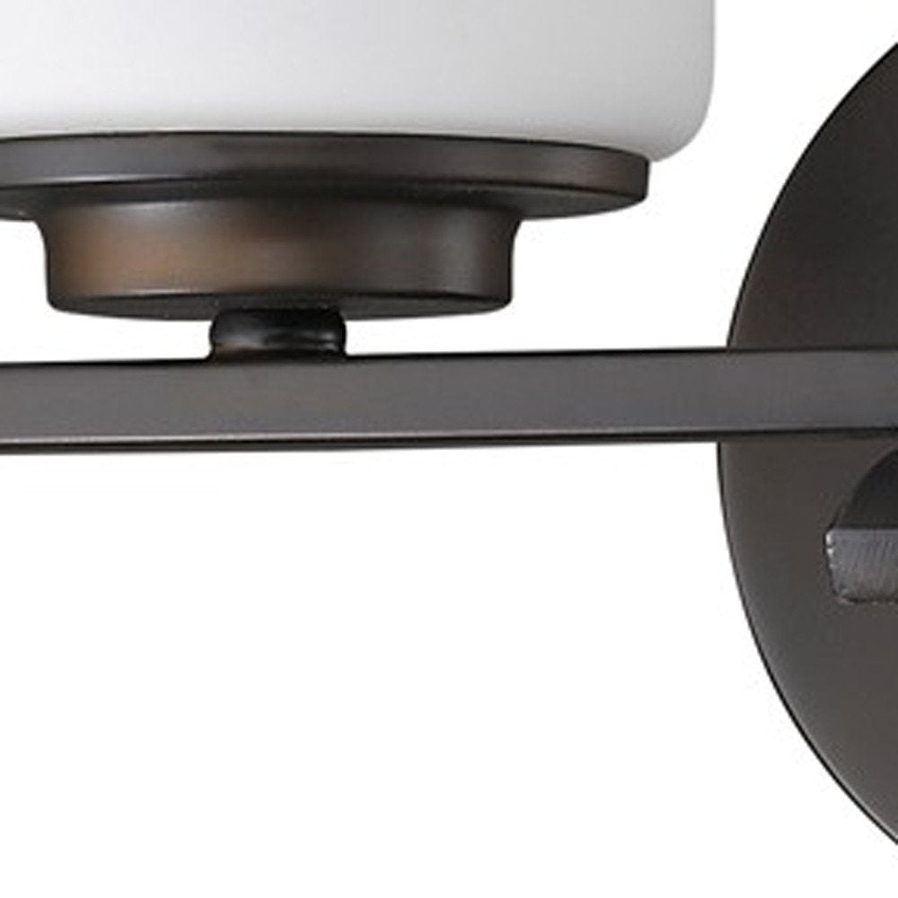 10" Black And White Metal Vanity Flush Mounted Sconce