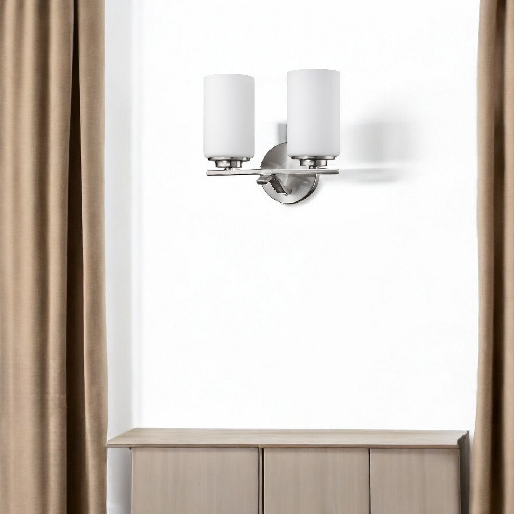 10" Silver And White Metal Vanity Flush Mounted Sconce