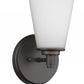 Bronze Wall Light with Frosted Glass Shade
