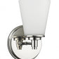 Silver Wall Light with Frosted Glass Shade