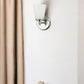 Silver Wall Light with Frosted Glass Shade