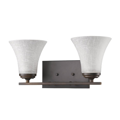 8" Antiqued Bronze Metal and Glass Vanity Flush Mounted Sconce