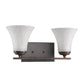 8" Antiqued Bronze Metal and Glass Vanity Flush Mounted Sconce