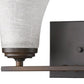 8" Antiqued Bronze Metal and Glass Vanity Flush Mounted Sconce